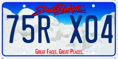 SD license plate 75RX04