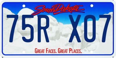 SD license plate 75RX07