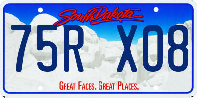 SD license plate 75RX08