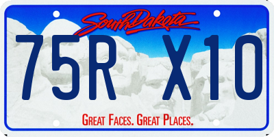 SD license plate 75RX10