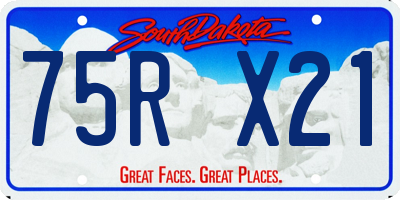 SD license plate 75RX21
