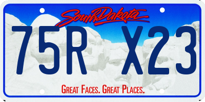 SD license plate 75RX23