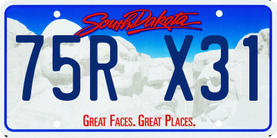 SD license plate 75RX31