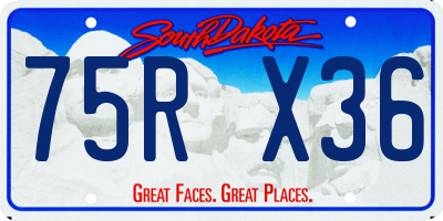SD license plate 75RX36