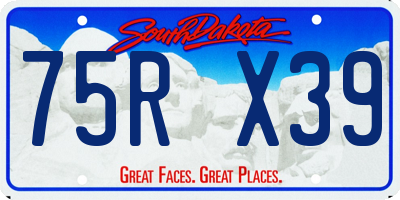 SD license plate 75RX39