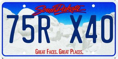 SD license plate 75RX40