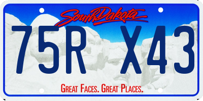 SD license plate 75RX43