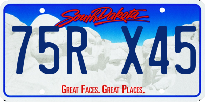 SD license plate 75RX45