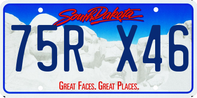 SD license plate 75RX46