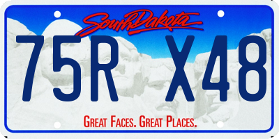 SD license plate 75RX48