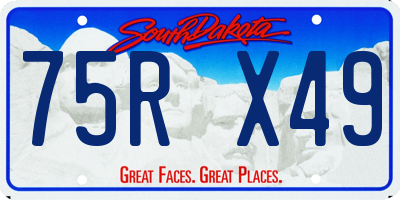 SD license plate 75RX49