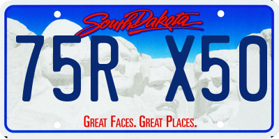 SD license plate 75RX50