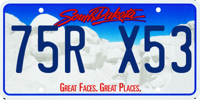 SD license plate 75RX53