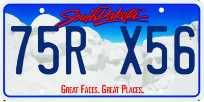 SD license plate 75RX56