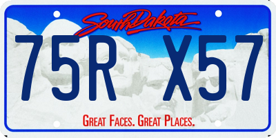 SD license plate 75RX57