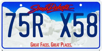 SD license plate 75RX58
