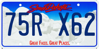SD license plate 75RX62