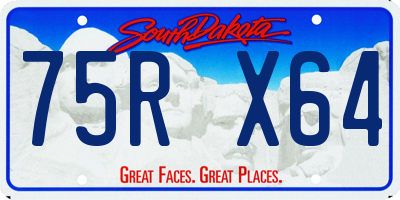 SD license plate 75RX64