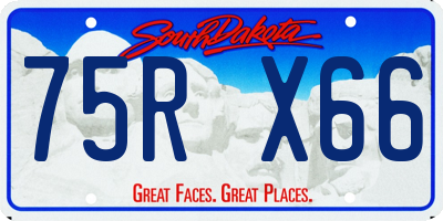 SD license plate 75RX66