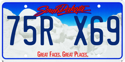 SD license plate 75RX69