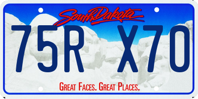 SD license plate 75RX70