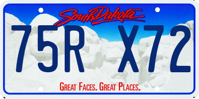 SD license plate 75RX72