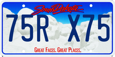 SD license plate 75RX75