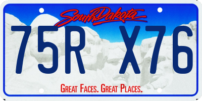 SD license plate 75RX76