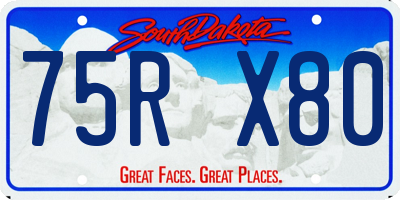 SD license plate 75RX80