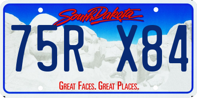 SD license plate 75RX84