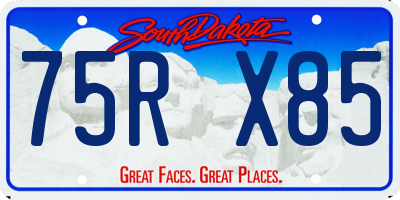 SD license plate 75RX85