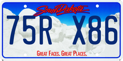 SD license plate 75RX86