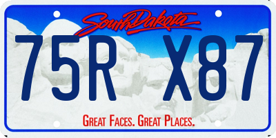 SD license plate 75RX87