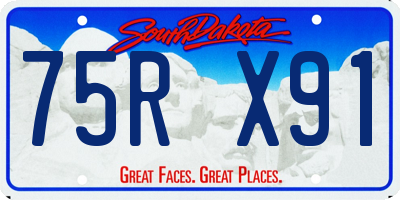 SD license plate 75RX91