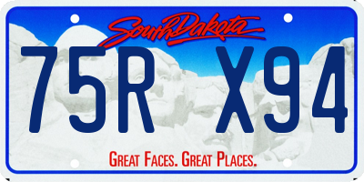 SD license plate 75RX94