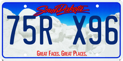 SD license plate 75RX96