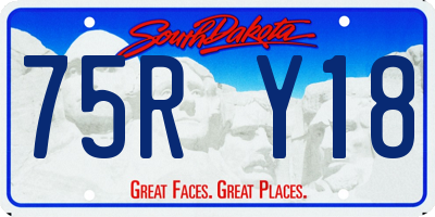 SD license plate 75RY18