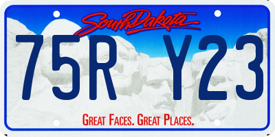 SD license plate 75RY23