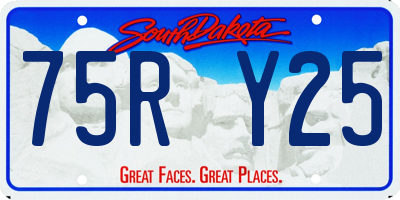 SD license plate 75RY25