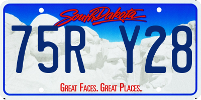 SD license plate 75RY28