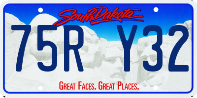 SD license plate 75RY32