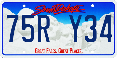 SD license plate 75RY34