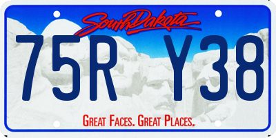 SD license plate 75RY38
