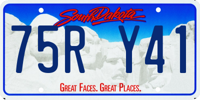 SD license plate 75RY41