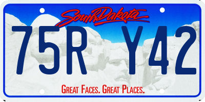 SD license plate 75RY42
