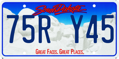 SD license plate 75RY45