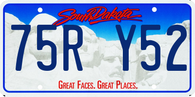 SD license plate 75RY52