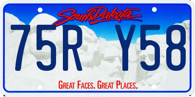 SD license plate 75RY58