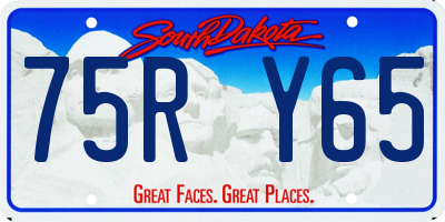 SD license plate 75RY65