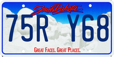 SD license plate 75RY68